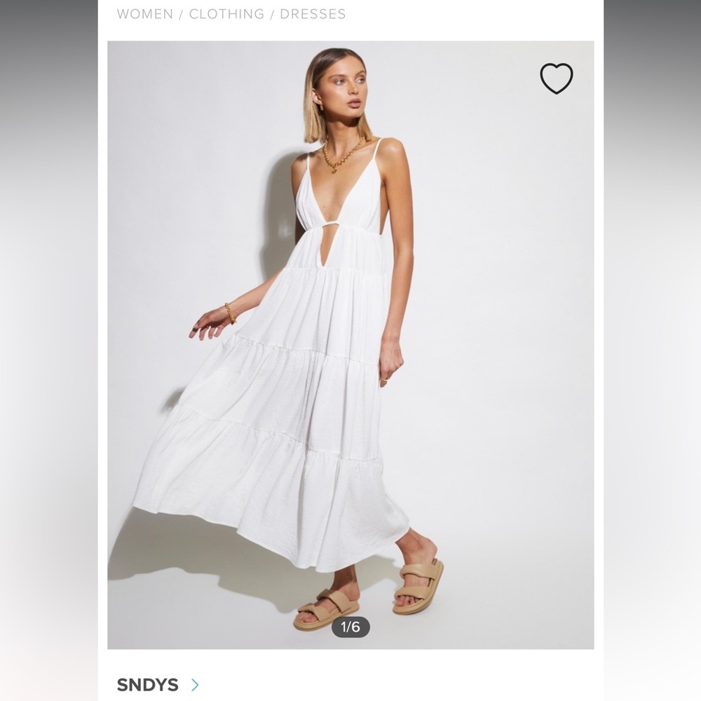 SNDYS White Maxi Indigo Dress